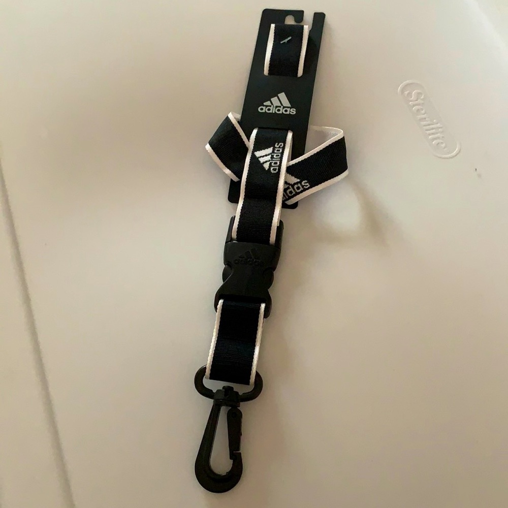 New Adidas Lanyard Black and White